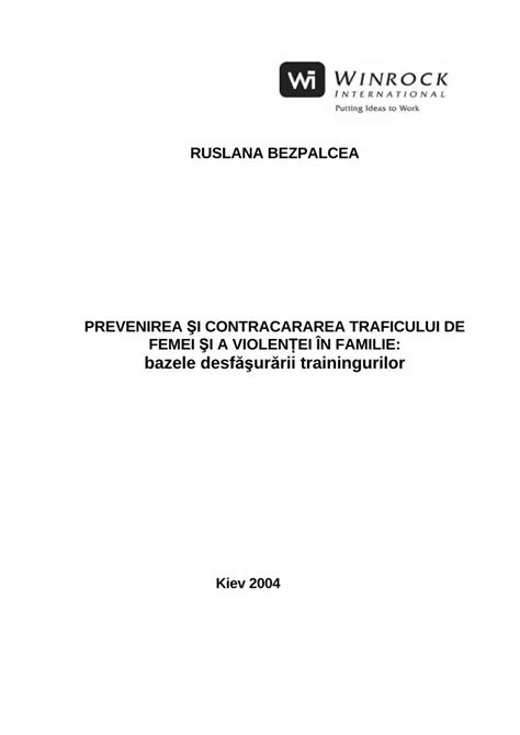 PDF PREVENIREA ŞI CONTRACARAREA TRAFICULUI DE FEMEI ŞI A sspt md