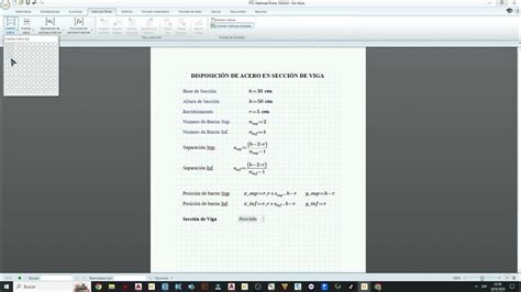 Acero Longitudinal En Sección Transversal De Viga Mathcad Youtube