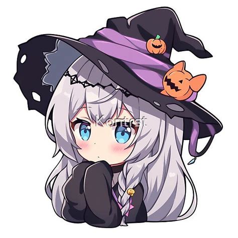 Curious Witch Sticker - Grey Hair Blue Eyes by Kontrst | Redbubble ...