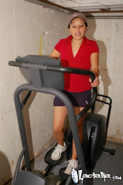 Lactating Latina Gets Distracted While Working Out Porn Pictures XXX Photos Sex Images