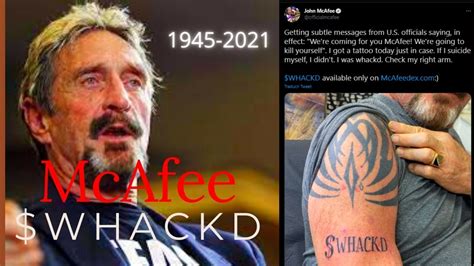 John Mcafee Whackd Tattoo Goes Viral Crypto News Youtube