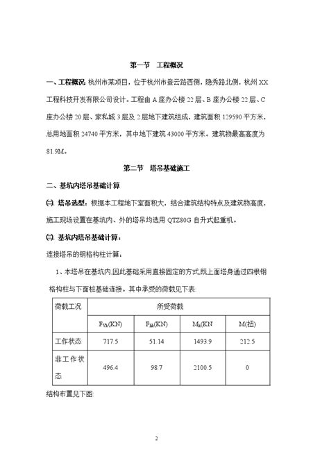 杭州某综合大厦塔吊安拆施工方案施工方案土木在线