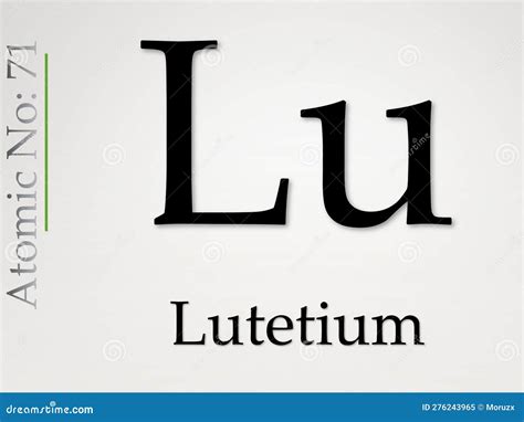 Lutetium Chemical Element Symbol on Light Background Stock Illustration ...