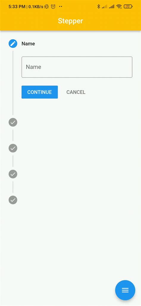 Stepper In Flutter