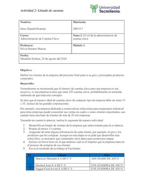 Tarea 1 administración de cuentas clave Actividad 1 Selección de la