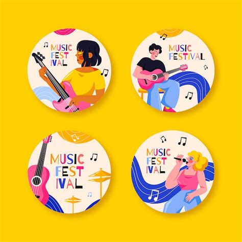 Plantilla De Insignias De Festival De M Sica Vector Gratis