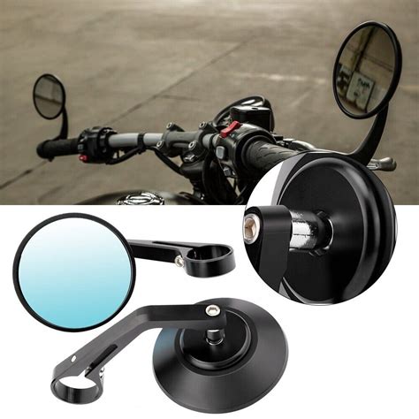 SLK 2Pcs Motorcycle Modified Round Rearview Mirror Handle Bar End Rear