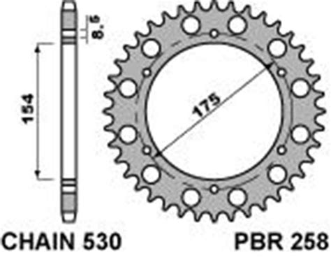 Rear Sprocket Pbr Size Cod Z Teeth In Inox C