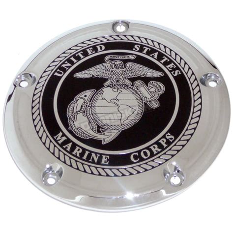 Custom Engraving LTD. Black/Chrome Marine Seal Derby Cover - MAR05-12 - Dennis Kirk