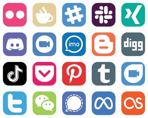 20 Popular Social Media Icons Such As Audio Discord Meeting And Zoom