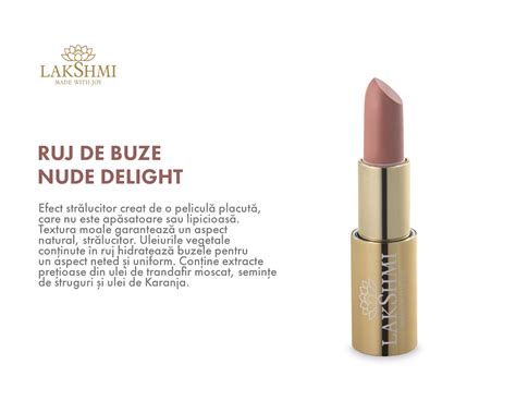 Ruj De Buze Nude Delight Lakshmi Machiaj Organic Hidratant Make Up