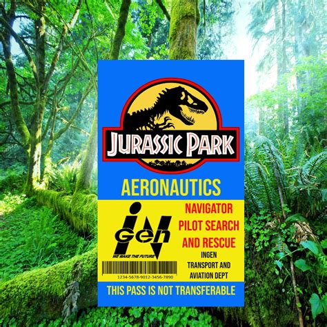 Jurassic Park Id Badge Collection Design Combo Pdf Etsy