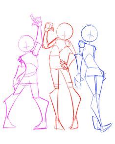 78 Trio poses ideas in 2024 | anime poses reference, drawing reference ...