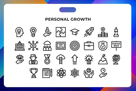 Personal Growth Icons Icons Ft Development And Advancement Envato