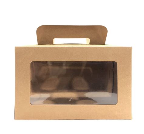 10x10x4 Brown Kraft Window 1kg Cake Box Pack Of 1