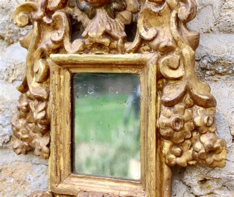 Proantic Miroir Baroque En Bois Dor Italie Xviii Me