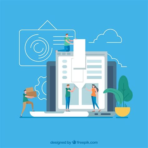 Concepto moderno de diseño web con estilo plano Vector Gratis