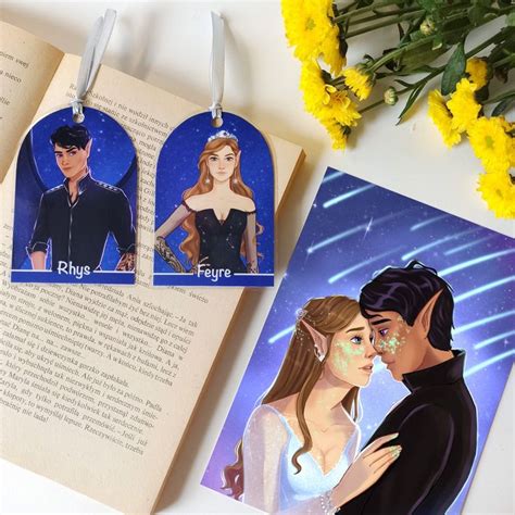 Feyre Archeron And Rhys Rhysand Acotar A Court Of Mist And Etsy Rhysand Paper Bookmarks