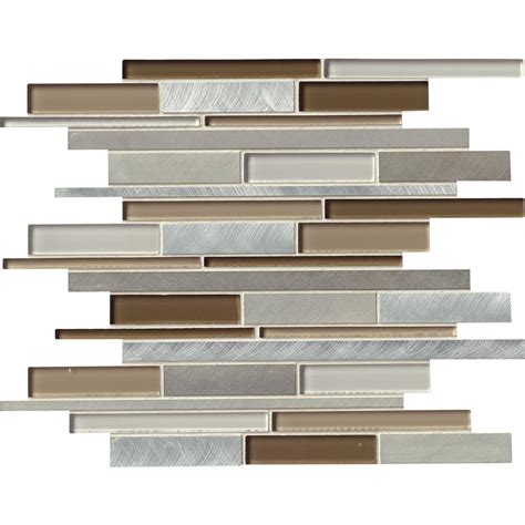 Ms International Madison Avenue Interlocking 12 In X 12 In X 8 Mm Glass Metal Mosaic Wall Tile