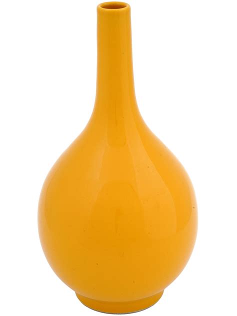 At Auction Antique Chinese Imperial Yellow Peking Glass Vase