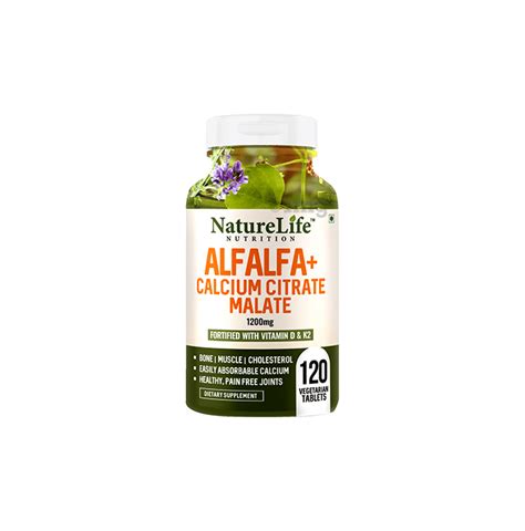 Nature Life Nutrition Tablet Alfalfa Calcium Citrate Malate 1200 Mg