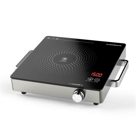 1500W Electric Single Burner Hot Plate Portable Adjustable Temp Stay Cool Handles Easy