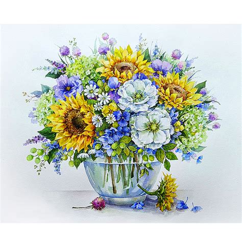 Buchet Cu Floarea Soarelui 40x50 Cm Picturi Pe Numere Dego Ro