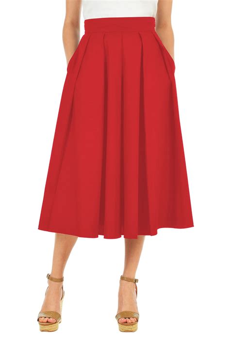 Shop Pleated Cotton Poplin Full Skirt Eshakti