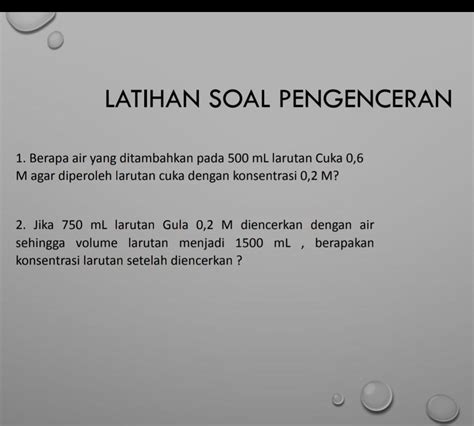 Latihan Soal Pengenceran Id