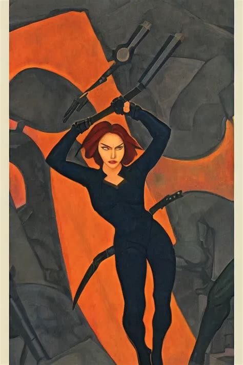 Black Widow Natasha Romanova Marvel Artwork By Stable Diffusion