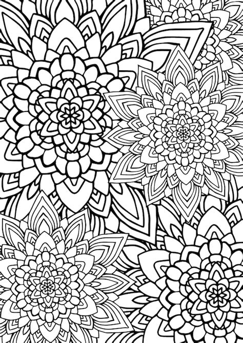 Printable Floral Mandala Colouring Page A4us Letter Etsy