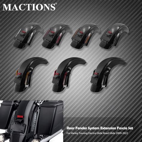 Motorcycle Led Cvo Style Rear Fender System Extension Fascia Set For