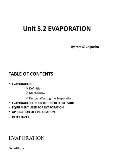 Unit 5.2 Evaporation | PDF | Evaporation | Liquids 