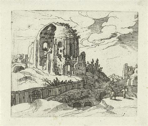 Nymphaeum In Rome Italy Willem Van Nieulandt Ii Drawing By Quint Lox