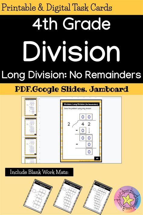 Long Division Review 4th Grade Division Review No Remainders Math