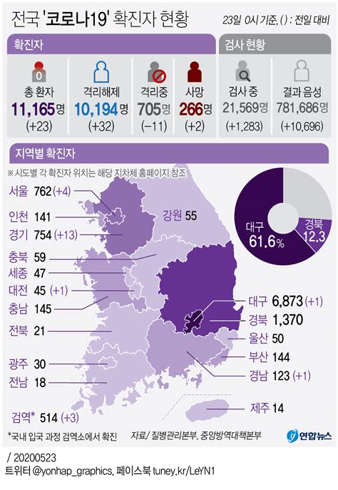 523 코로나19 이태원 클럽발 5차 감염 2명 확인누적 219명 총 11165명 각국서 어린이