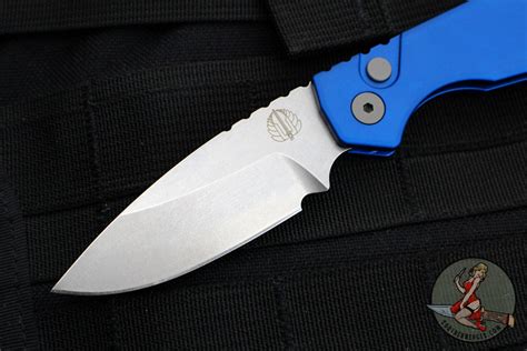 Protech Pro Strider Pt Solid Blue Body Stonewash Magnacut Steel Bla