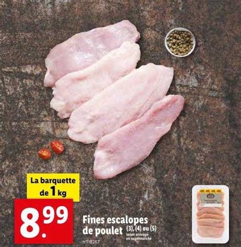 Promo Fines Escalopes De Poulet Chez Lidl Icatalogue Fr