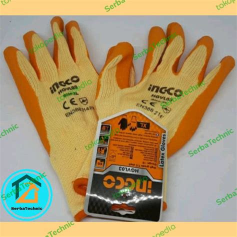 Jual Sarung Tangan Kerja Proyek Industri Latex HGVL03 INGCO Safety