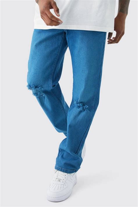 Relaxed Rigid Tinted Jeans Boohoo Uk