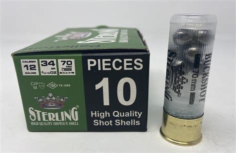 Sterling 12 Gauge Ammunition Strlg12slug 2 3 4 1 5 32oz Slug 1330fps 10 Rounds