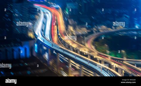 Overpass At Night Stock Photo Alamy