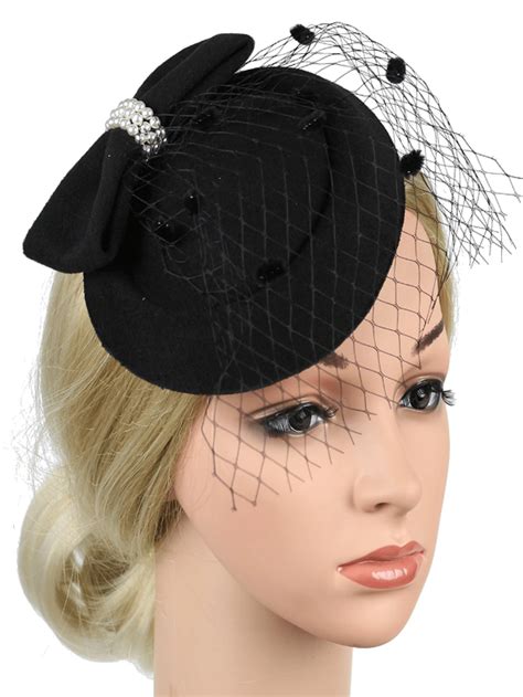 Fascinator Hats For Women 20s 50s Vintage Pillbox Hat Kentucky Derby