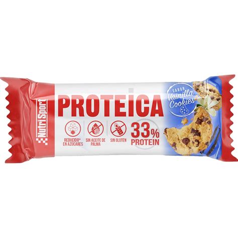 Barrita Proteica Sabor Vainilla Y Cookies Sin Gluten Y Sin Aceite De