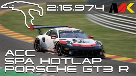 My First Time On Acc Porsche Gt R Spa Hotlap Setup