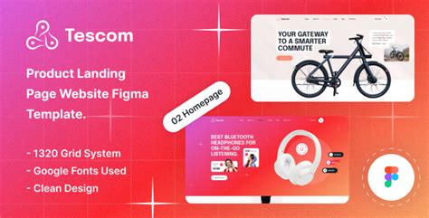 Tescom Product Landing Figma Template Graphicfort