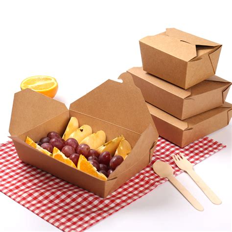 Disposable Take Away Kraft Paper Lunch Box