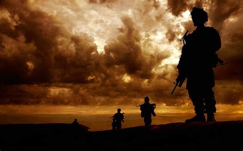 HD wallpaper: military, soldier, silhouette, sunset | Wallpaper Flare