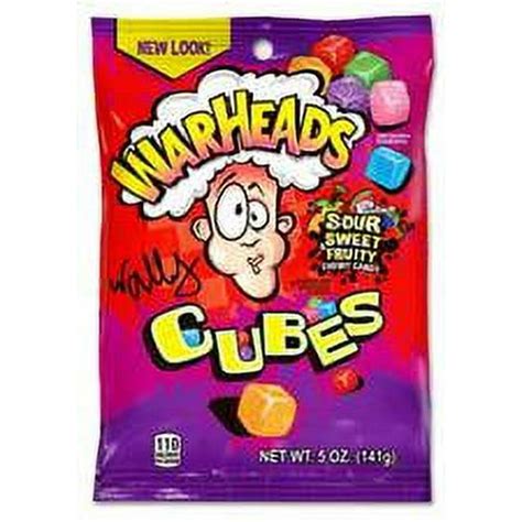 Warheads Sour Chewy Cubes Candy 5 Oz Pack Of 3