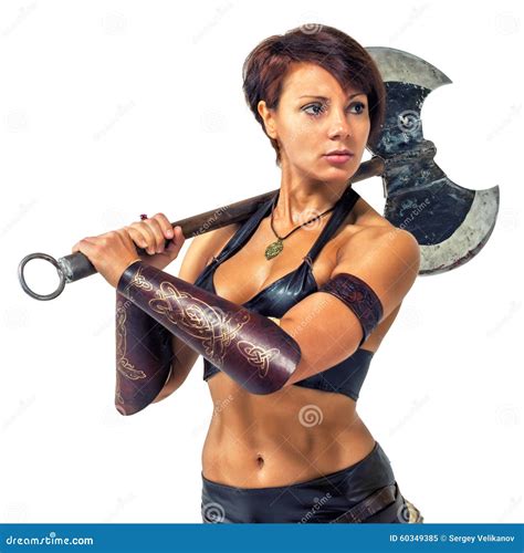 Warrior Woman With An Axe Stock Image Image Of Fantasy Fine 60349385